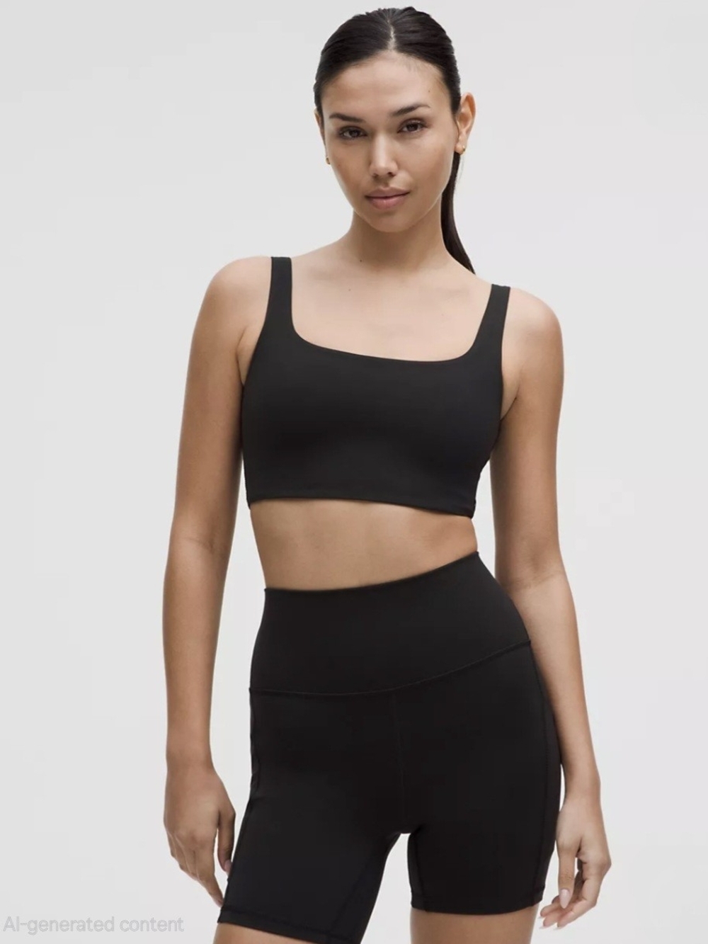 New Lululemon Black Bend This Scoop and Square Bra Light Padding Sz XXS/XS